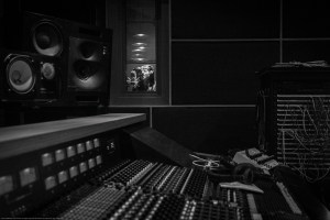 Rebecca in the vocal room.