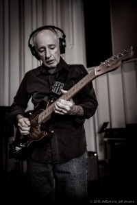 Tyler laying down tracks on his Fender Telecaster.