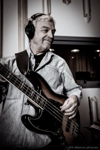 Michael in the studio with the Fender Jazz bass.