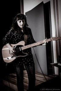 Rebecca on the Fender Telecaster.